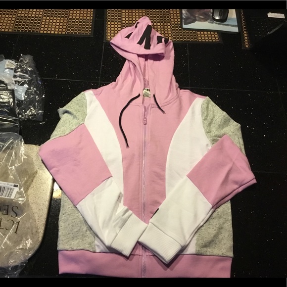NWT VS PINK LilacPink Perfect Zip Sweatshirt - Picture 6 of 6